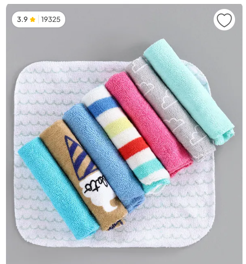 ZOE Terry Wash Cloth Set of 8 (Colour & Print May Vary)